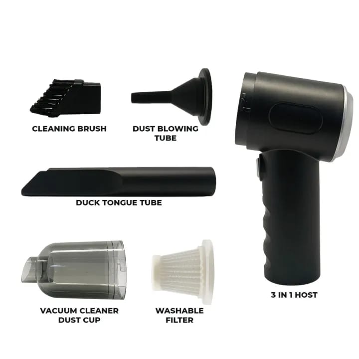 Rechargeable 3-in-1 Portable Vacuum Cleaner, Air Duster & Air Blower