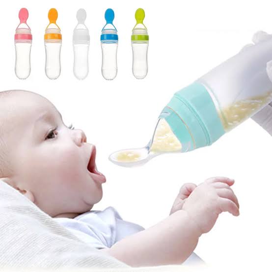 Baby Feeding Combo – Fruit Pacifier & Silicone Spoon Feeder Bottle (BPA-Free)