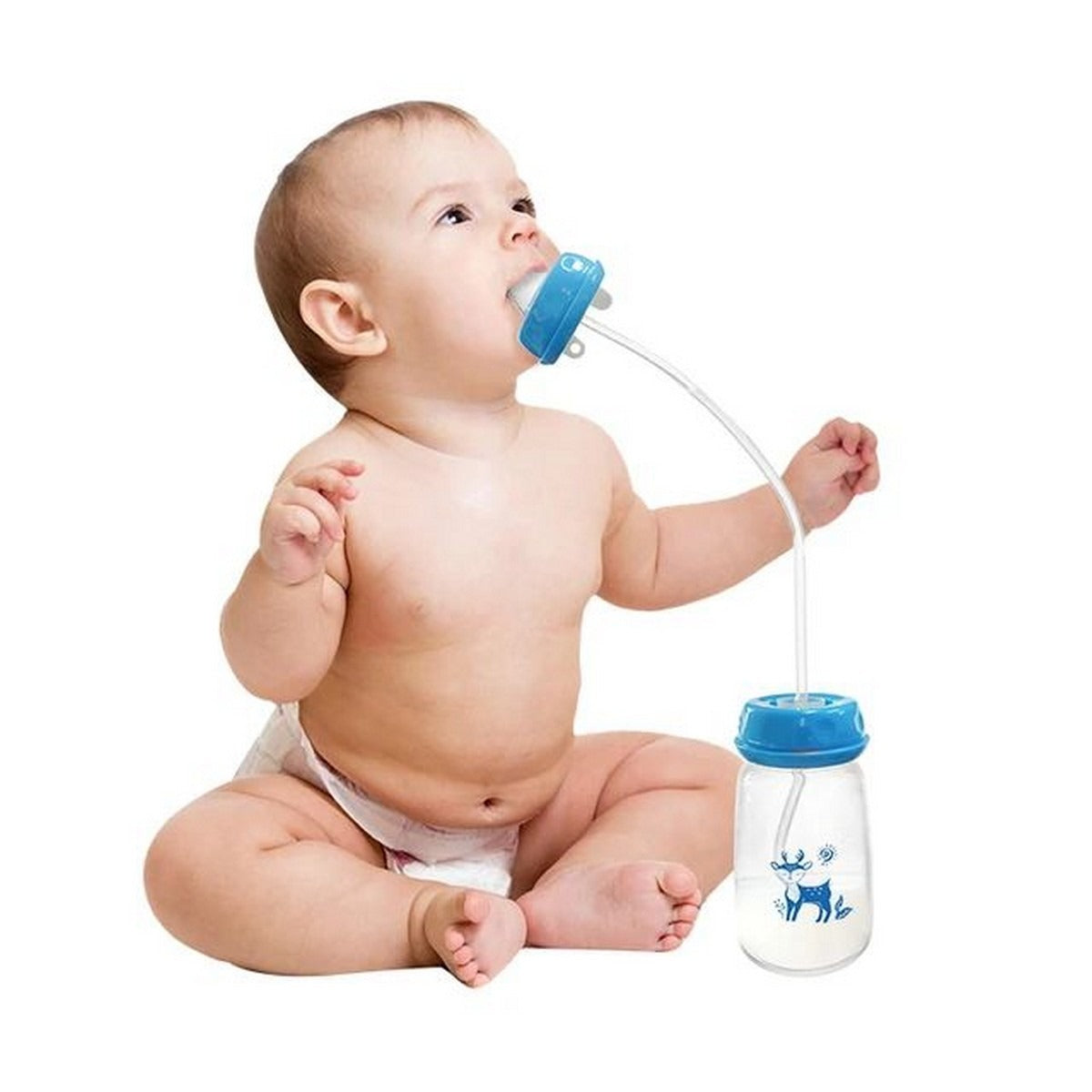 2-in-1 Baby Feeding Combo | Hands-Free Feeder Bottle + USB Milk Warmer | Free Delivery
