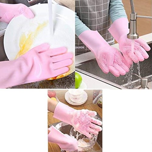 Harroz 3-in-1 Complete Home Cleaning Kit | 360° Triangle Mop, Microfiber Duster & Silicone Cleaning Gloves