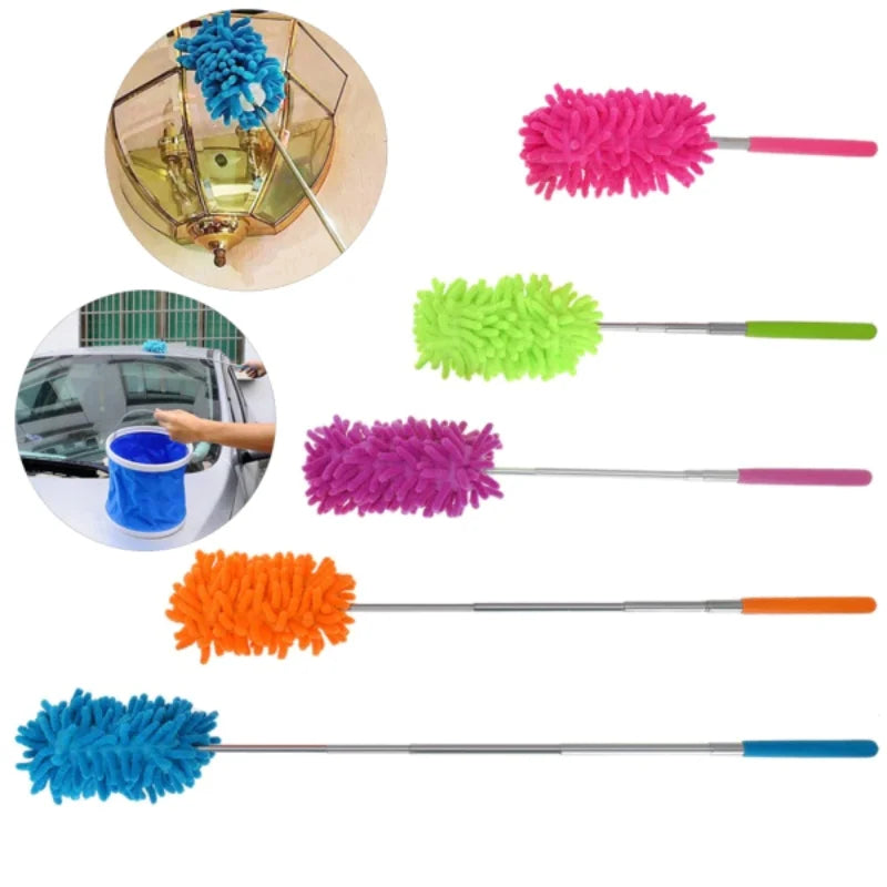 Harroz 3-in-1 Complete Home Cleaning Kit | 360° Triangle Mop, Microfiber Duster & Silicone Cleaning Gloves