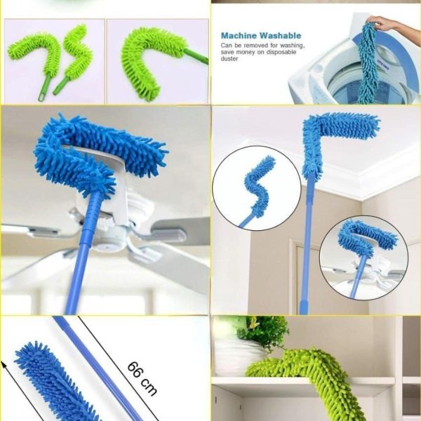 Harroz 3-in-1 Complete Home Cleaning Kit | 360° Triangle Mop, Microfiber Duster & Silicone Cleaning Gloves