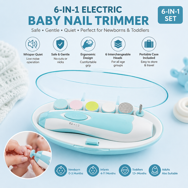 Harroz Electric Baby Nail Trimmer – 6-in-1 Safe Baby Nail File for Newborns, Infants & Toddlers | Free Delivery in Pakistan