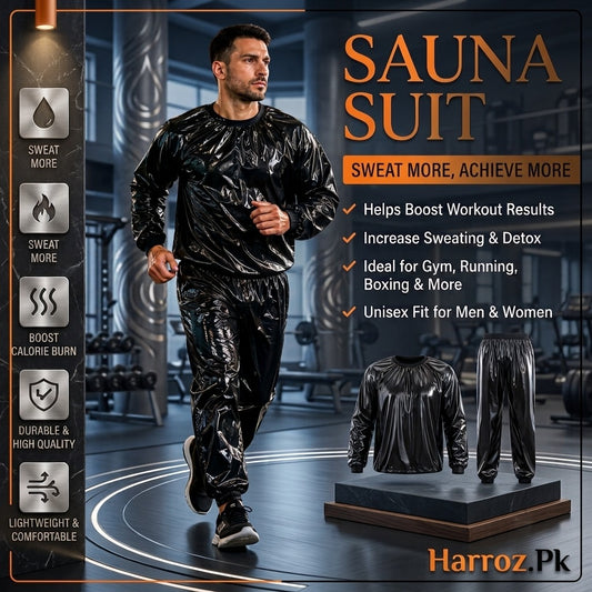 Heavy Duty Sauna Suit Anti-Rip PVC | Sweat Enhancing Workout Suit | Harroz Pakistan