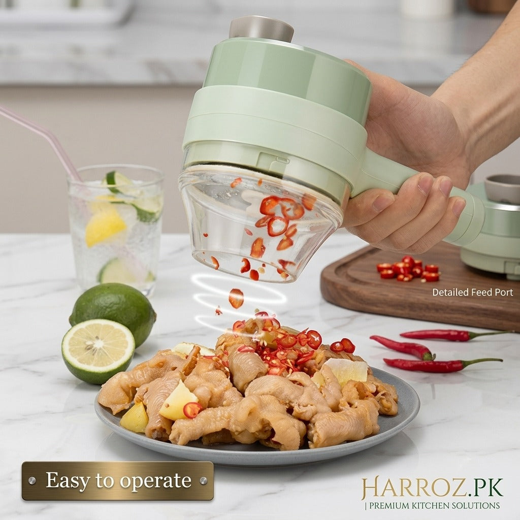 Electric Handheld Vegetable Cutter & Slicer | Multifunctional Food Chopper | Harroz Pakistan