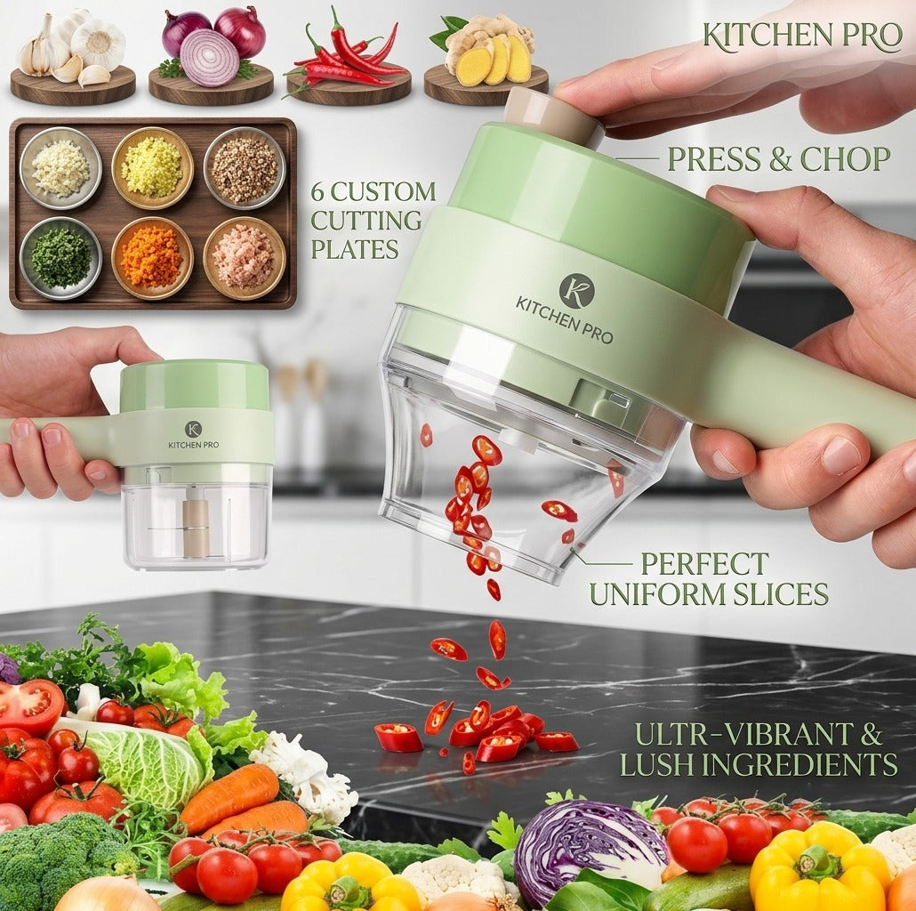 Electric Handheld Vegetable Cutter & Slicer | Multifunctional Food Chopper | Harroz Pakistan