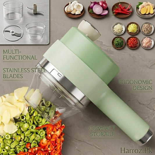 Electric Handheld Vegetable Cutter & Slicer | Multifunctional Food Chopper | Harroz Pakistan