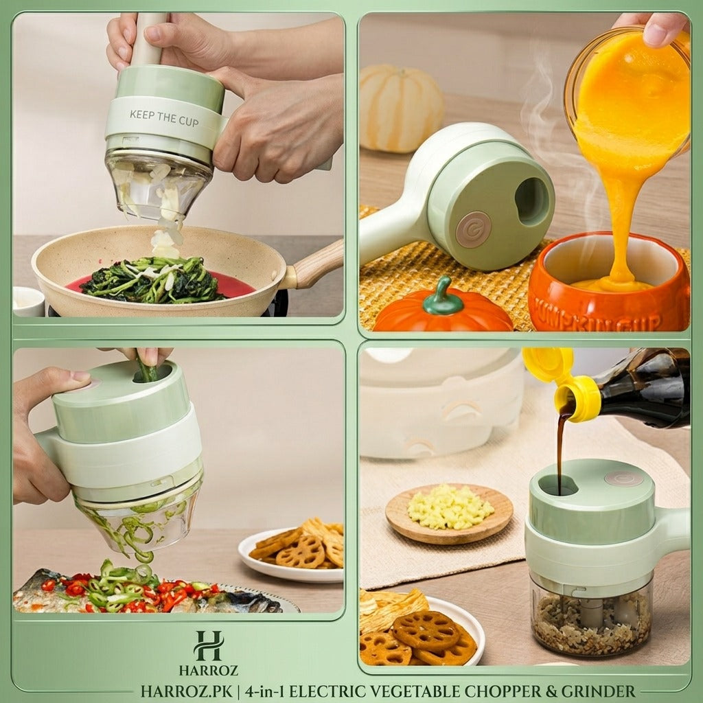 Electric Handheld Vegetable Cutter & Slicer | Multifunctional Food Chopper | Harroz Pakistan