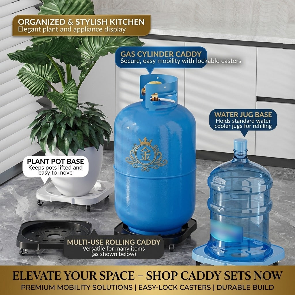Heavy Duty Gas Cylinder Trolley with Wheels | Movable LPG Cylinder Stand | Harroz Pakistan