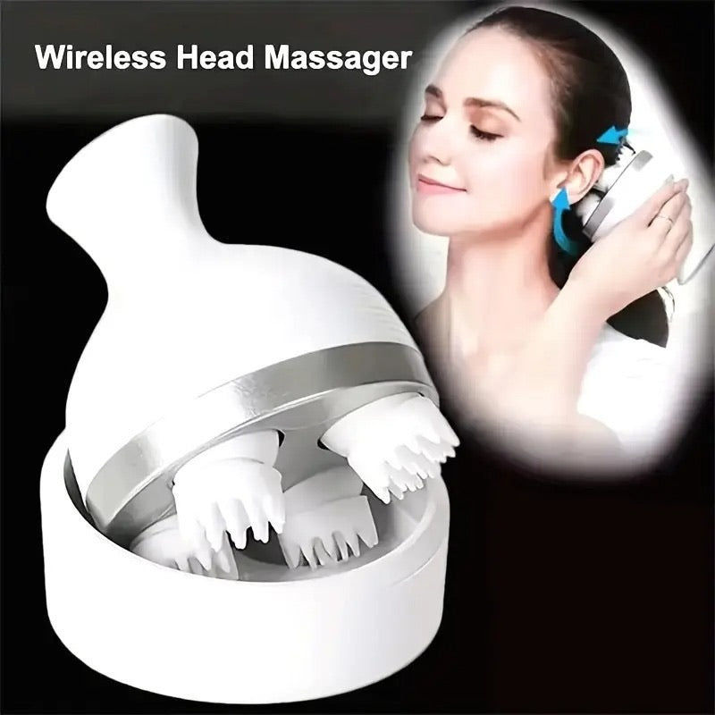 Electric Scalp Massager | 4 Head Rechargeable Full Body Massage Device | Harroz Pakistan