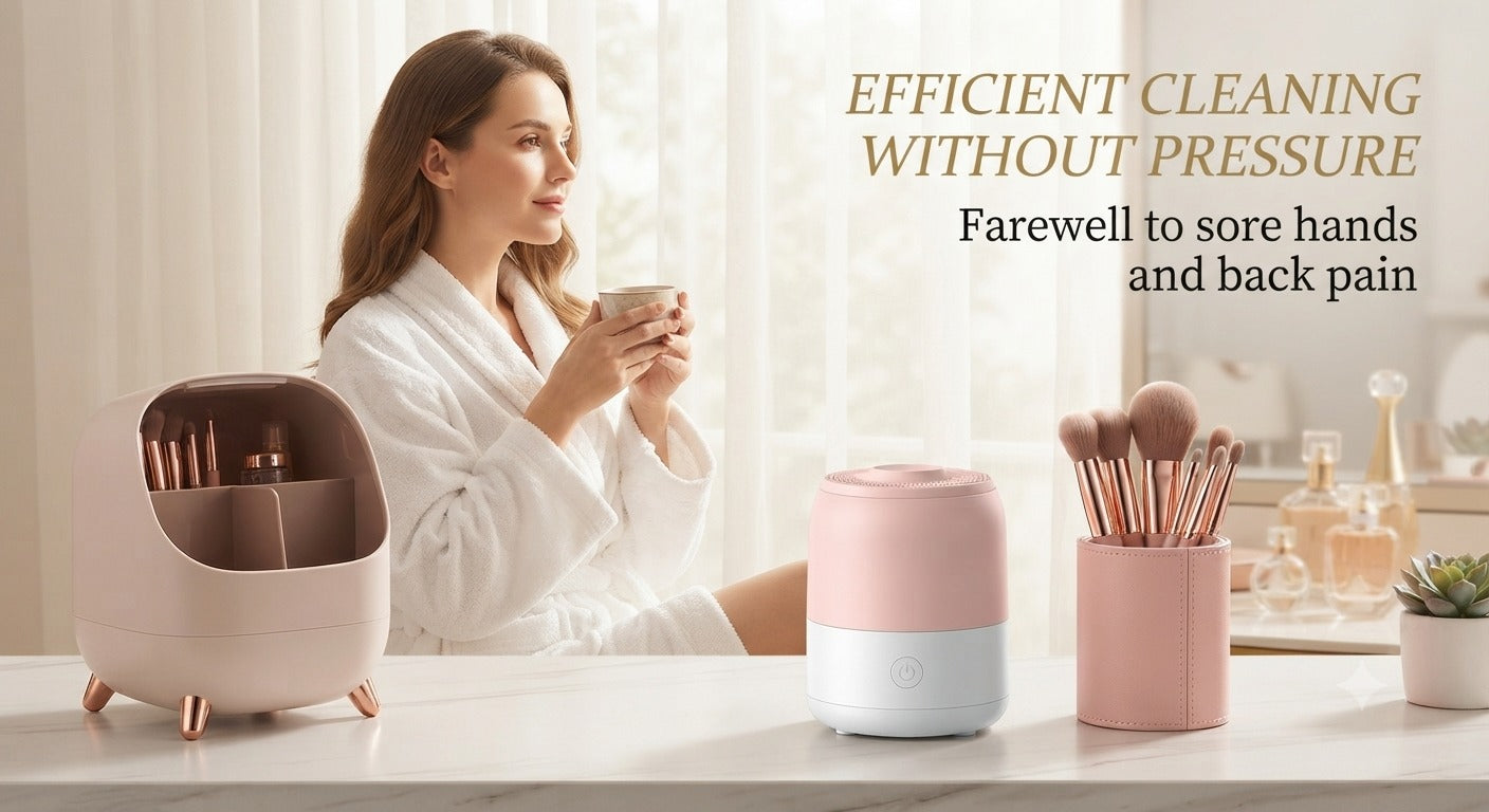 Electric Makeup Brush Cleaner Machine | USB Rechargeable Automatic Brush Washer | Harroz Pakistan