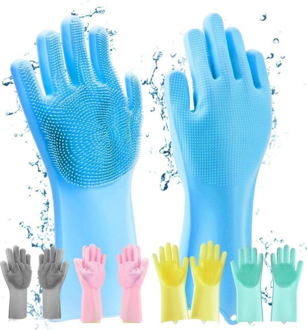Harroz 3-in-1 Complete Home Cleaning Kit | 360° Triangle Mop, Microfiber Duster & Silicone Cleaning Gloves