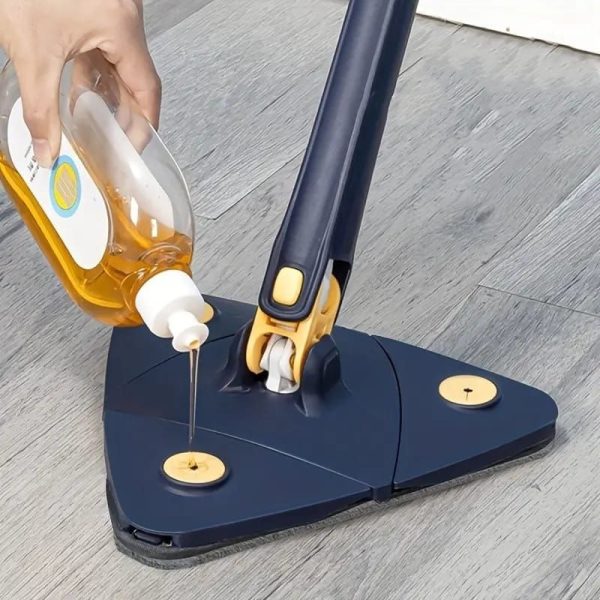 Harroz 3-in-1 Complete Home Cleaning Kit | 360° Triangle Mop, Microfiber Duster & Silicone Cleaning Gloves