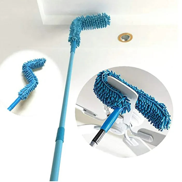 Harroz 3-in-1 Complete Home Cleaning Kit | 360° Triangle Mop, Microfiber Duster & Silicone Cleaning Gloves