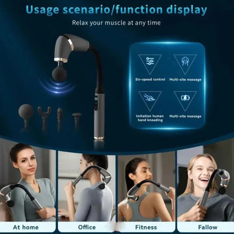 Rechargeable Long Handle Massage Gun – BLD-339 Deep Tissue Muscle Recovery Anytime, Anywhere