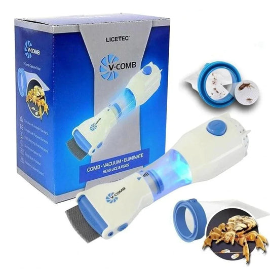 Harroz Electric V-Comb Lice Removal Device | Chemical-Free Vacuum Comb for Kids & Adults