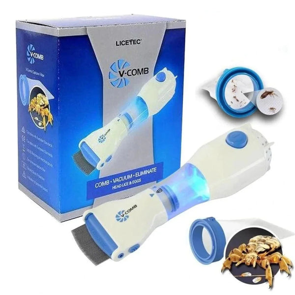 Harroz Electric V-Comb Lice Removal Device | Chemical-Free Vacuum Comb for Kids & Adults