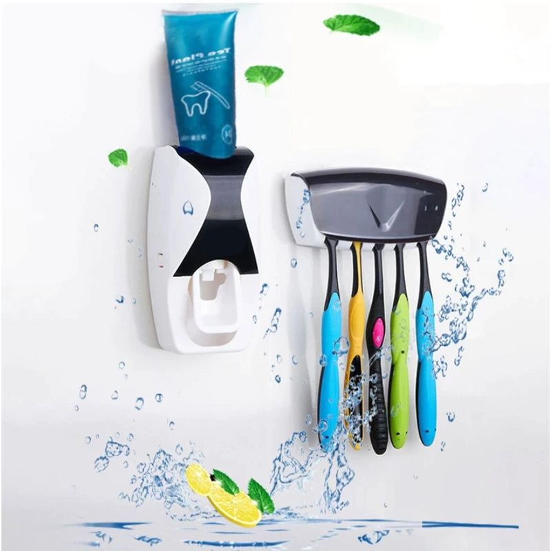 Bathroom Organizer Combo – Toiletry Bag & Toothpaste Dispenser