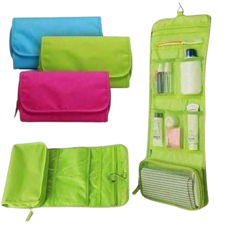 Bathroom Organizer Combo – Toiletry Bag & Toothpaste Dispenser