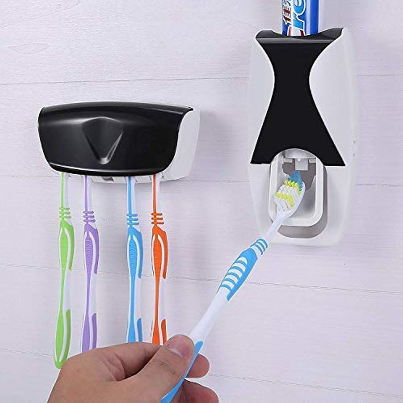 Bathroom Organizer Combo – Toiletry Bag & Toothpaste Dispenser