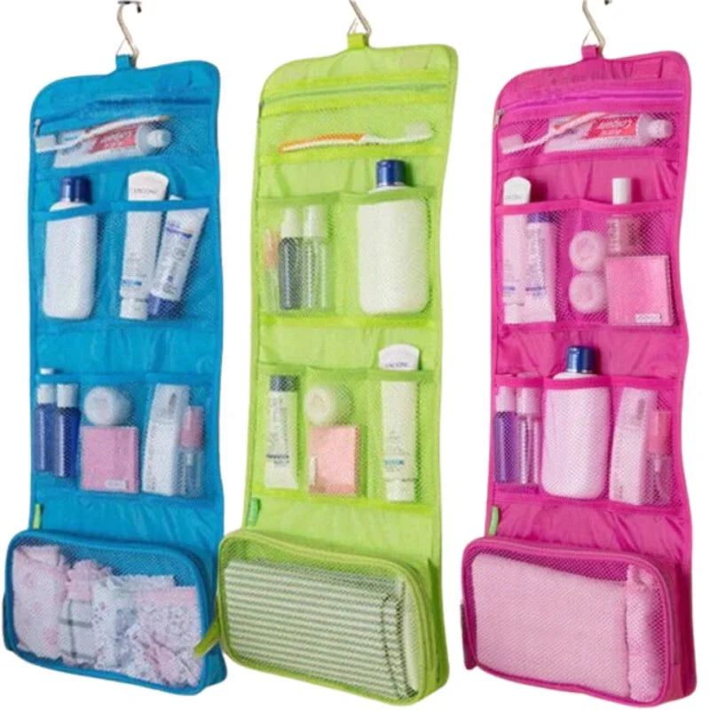 Bathroom Organizer Combo – Toiletry Bag & Toothpaste Dispenser