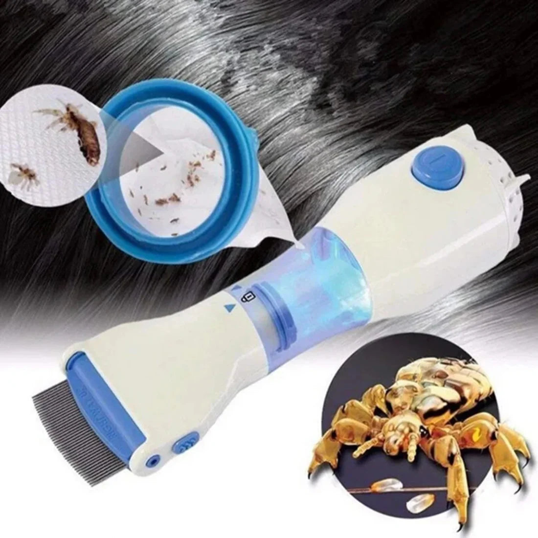 Harroz Electric V-Comb Lice Removal Device | Chemical-Free Vacuum Comb for Kids & Adults