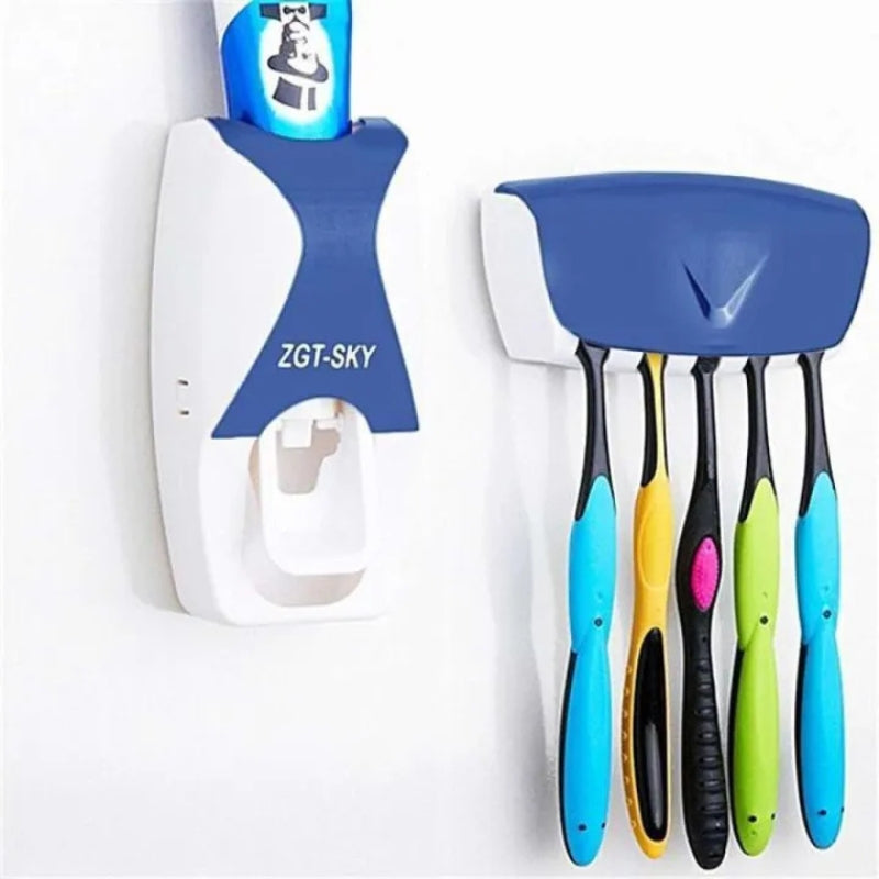 Bathroom Organizer Combo – Toiletry Bag & Toothpaste Dispenser