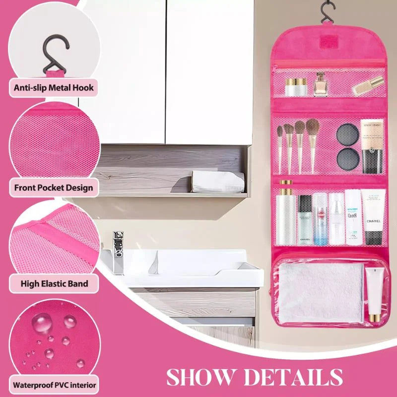 Bathroom Organizer Combo – Toiletry Bag & Toothpaste Dispenser
