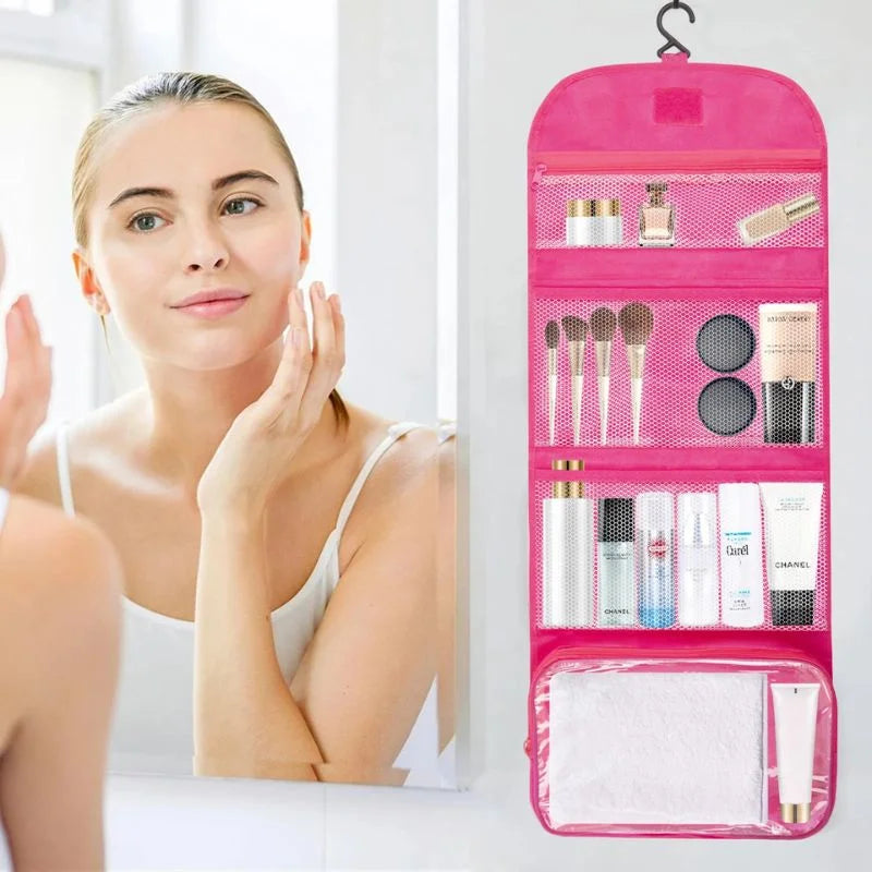 Bathroom Organizer Combo – Toiletry Bag & Toothpaste Dispenser