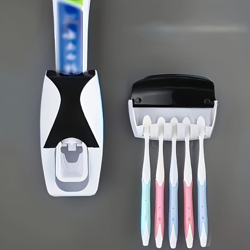 Bathroom Organizer Combo – Toiletry Bag & Toothpaste Dispenser